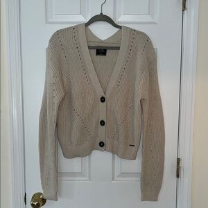 Abercrombie & Fitch Cream Button-Up Cardigan